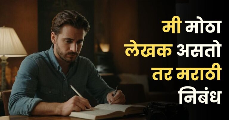 मी लेखक झालो असतो तर मराठी निबंध: Mi Lekhak Asto Tar Nibandh